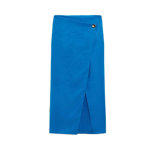 Blusa Cruzada de Satén con Falda Sarong de Cintura Alta - Image 15
