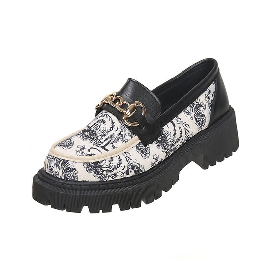Mocasines Plataforma Plus Size con Cadena Dorada - Estilo Nacional Elegante - Image 5