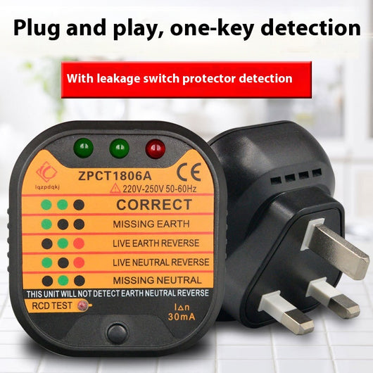 Probador de Enchufes con Detector de Polaridad y Fugas a Tierra - Image 4