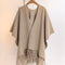 Solid Color Retro Travel Cape - High-Quality Warm Coat