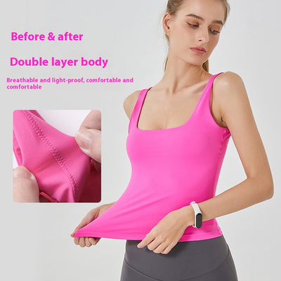 Chaleco Deportivo Sin Mangas Cuello U - Doble Capa Suave como Nube - Image 3