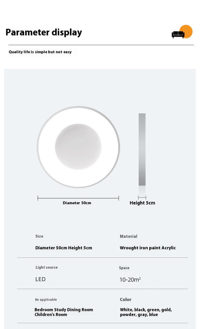Lámpara de Techo LED Minimalista Redonda Macaron con Protección Ocular - Image 46