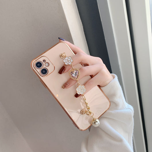 Funda de Teléfono Suave con Pulsera de Camellia Electrochapada - Image 9