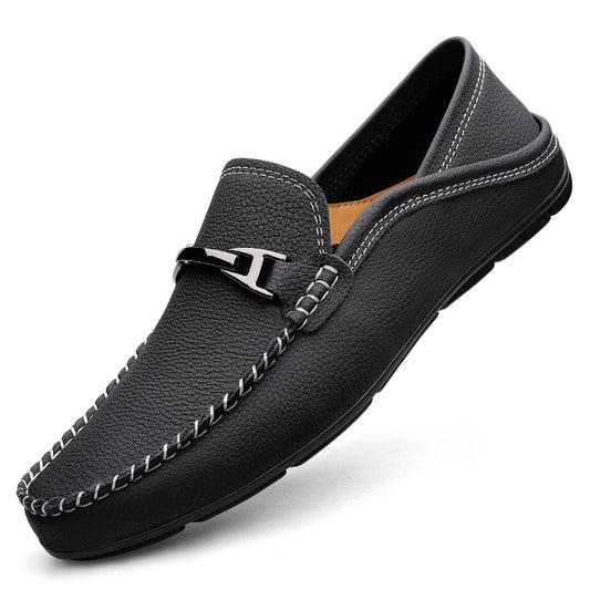Zapatos Casuales Extra Grandes de Cuero con Suela Gommino Ancha - Image 2