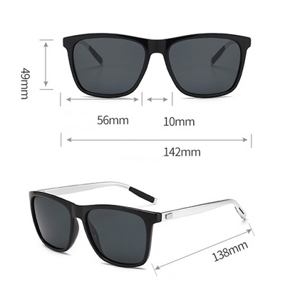 Tortoise shell square frame sunglasses with brown gradient polarized lenses on a white background. - Image 9