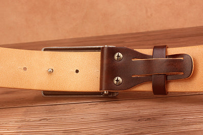 Cinturón de Cuero Grabado Estilo Étnico con Hebilla Lisa - Image 17