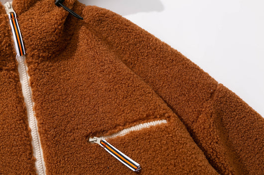 Chamarra Casual de Velvet de Cordero con Capucha para Hombre - Image 9