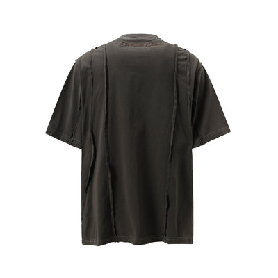 Camiseta Retro Americana de Patchwork Manga Corta para Hombre - Image 7