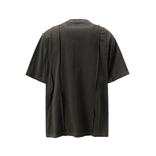 Camiseta Retro Americana de Patchwork Manga Corta para Hombre - Image 7
