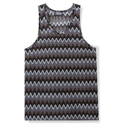 Chaleco Casual Retro para Hombre con Rayas de Contraste en Colores Degradados - Image 15