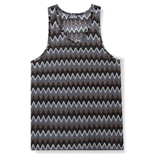 Chaleco Casual Retro para Hombre con Rayas de Contraste en Colores Degradados - Image 15