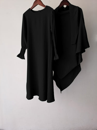 Vestido Liso con Cuello Redondo y Volantes Ondulados - Image 22