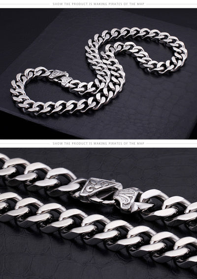 Collar de Acero Titanio Cadena Gruesa Estilo Caballo para Hombre - Image 8