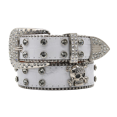 Cinturón Ancho para Hombre con Calavera de Cristales - Image 10