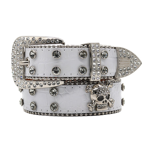 Cinturón Ancho para Hombre con Calavera de Cristales - Image 10