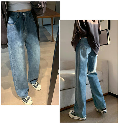 Pantalón Vaquero Vintage de Cintura Alta y Pierna Ancha Recta - Image 2