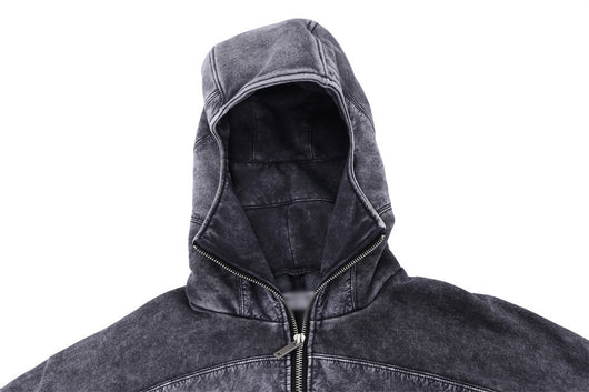 Sudadera Hoodie Hombre Diseño Distressed con Costuras Contrastantes - Forro Polar Grueso Invierno - Image 8