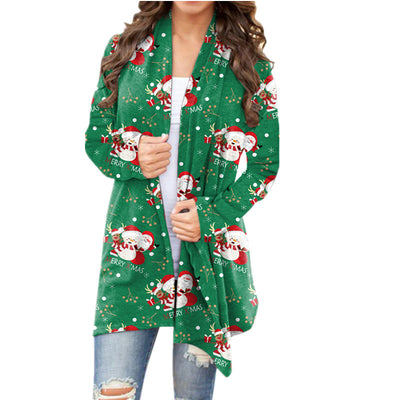 Cardigan Navideño Estampado de Manga Larga para Mujer - Image 8
