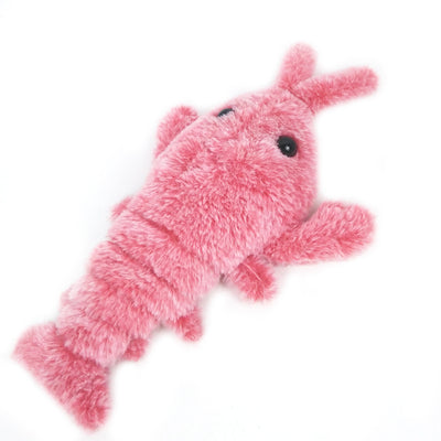 Pink plush shrimp pet toy with black eyes, designed for cats, on a white background. "Random color" text. - Image 15