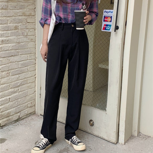 Pantalones Sueltos de Corte Recto con Caída Fluida para Mujer - Image 9