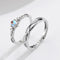 Anillos de Pareja Piedra Lunar Concéntrica en Plata Esterlina