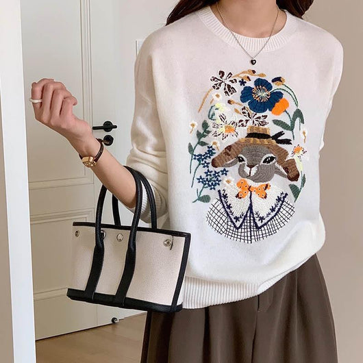 Suéter Grueso Holgado con Bloques de Color para Otoño e Invierno - Image 10
