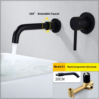 Grifo de Lavabo Empotrado Negro Mate - Diseño Minimalista Recesado - Image 13