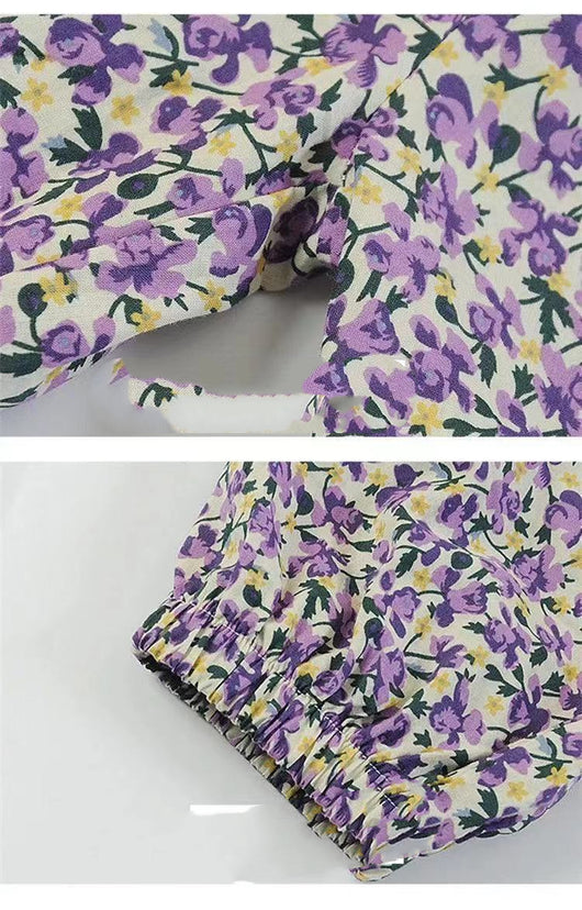 Conjunto Infantil de Dos Piezas con Blusa de Mangas Abullonadas y Estampado Floral - Image 15