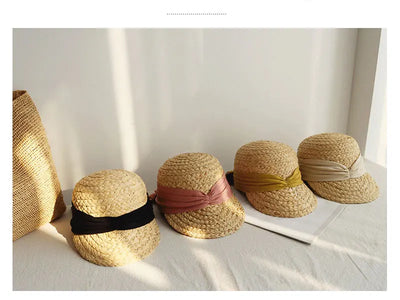 Sombrero de Algodón Plisado con Moño para Mujer - Versátil y Elegante - Image 11