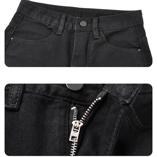 Jeans Negros Cintura Alta Micro Acampanados Pierna Recta - Image 2