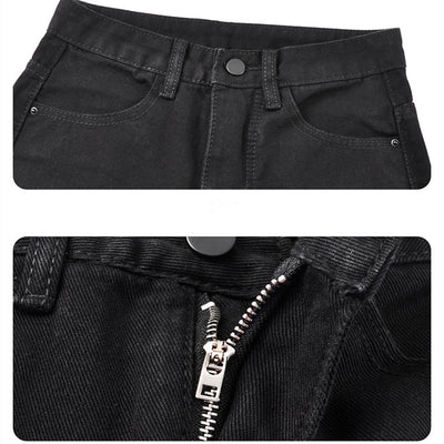 Jeans Negros Cintura Alta Micro Acampanados Pierna Recta - Image 2