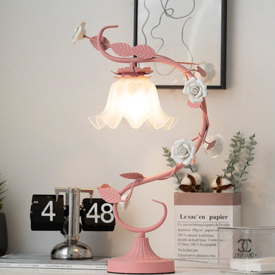 Lámpara de Mesita Retro con Flores Idílicas para Dormitorio - Image 4