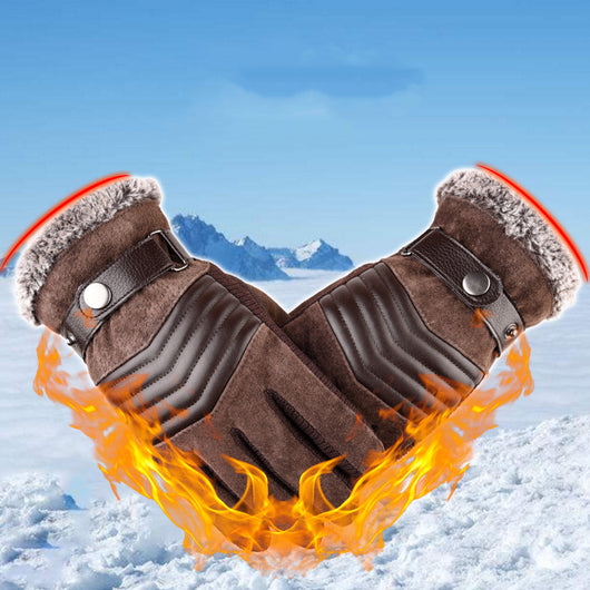 Guantes de Cuero Cálidos Impermeables para Motocicleta - Image 16