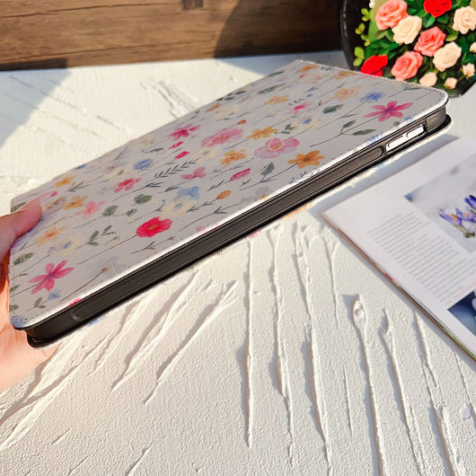 Funda Protectora de Cuero para Tablet con Diseño Floral y Ranura para Stylus - Image 10