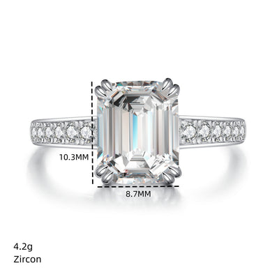 Anillo de Diamante Corte Pagoda para Novia - Image 11