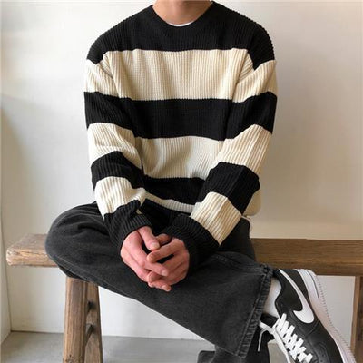 Suéter a Rayas Holgado para Hombre - Estilo Relajado y Moderno - Image 6
