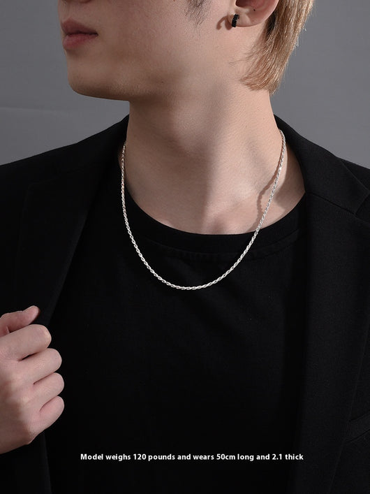 Cadena Larga de Plata Esterlina para Hombre con Cuerda de Cáñamo - Image 10