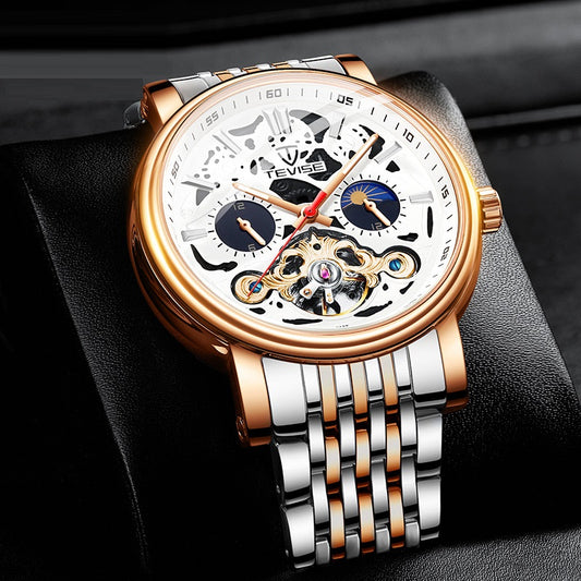 Reloj Mecánico Tourbillon de Moda con Luminiscencia y Resistencia al Agua