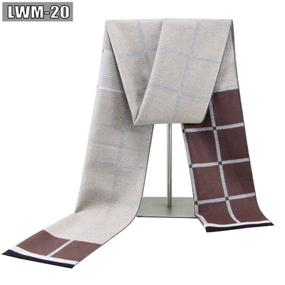 Bufanda de Cachemira Cuadros Hombre Estilo Europeo para Otoño e Invierno - Image 24