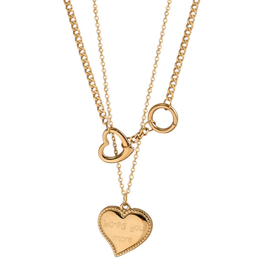 Cadena de Suéter Corazón Apilable en Acero Titanio - Image 12