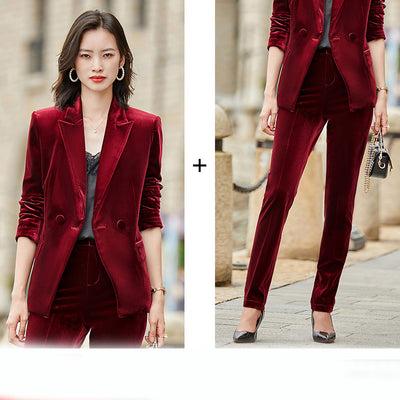 Blazer de Terciopelo para Mujer - Traje Elegante y Minimalista - Image 13