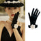 Vestido de Noche Negro Estilo Audrey Hepburn con Guantes Mariposa Retro