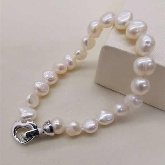Pulsera de Perlas de Agua Dulce Blancas y Negras - Image 3