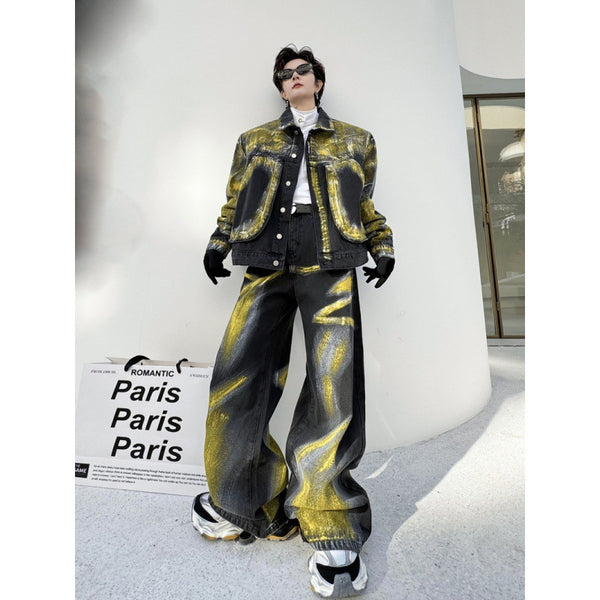 Chaqueta y Pantalón Denim Hombre Corte Relajado