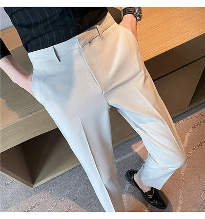 Pantalones de Traje Casual Primavera-Verano con Drapeado y Stretch Cómodo - Image 24
