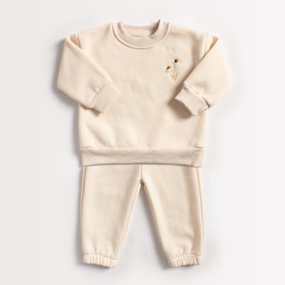 Conjunto de Sudadera Polar con Bordado de Crisantemo para Niños - Image 2