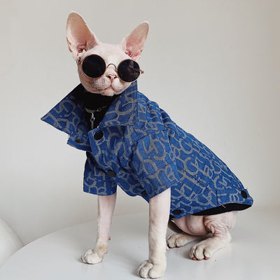 Chamarra de Mezclilla para Gatos sin Pelo Devon Rex - Estilo Trendy - Image 5