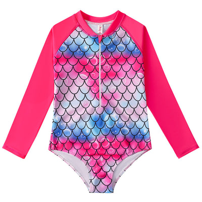 Traje de Baño Sirena Infantil de Manga Larga con Escamas - Image 8