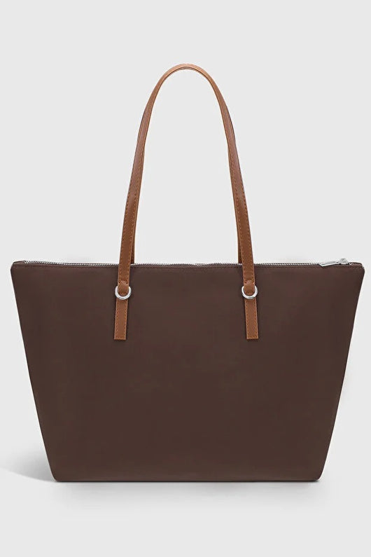 Bolso Shopper Marrón Grande Impermeable para Mujer