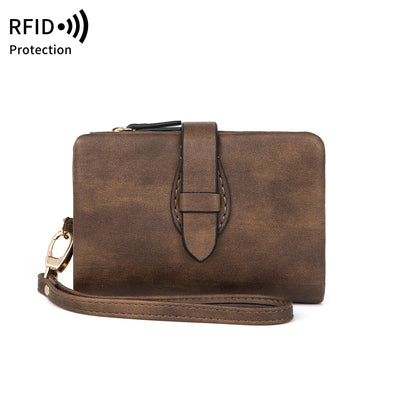 Cartera Mujer Cuero Suave RFID Protegida Compacta Colores Lisos - Image 5